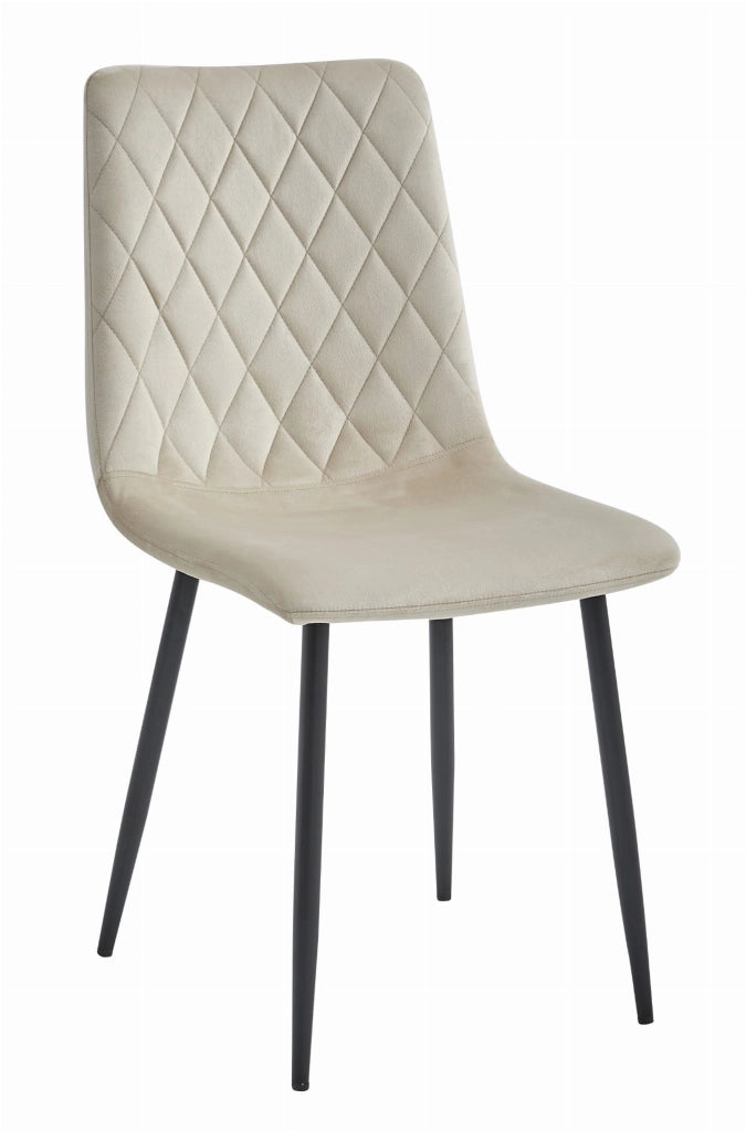 Sedia Valora TURIN in velluto beige, design ergonomico x2