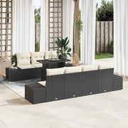 Set di divani con cuscino 8 pcs Nero e Crema polyrattan 3349123