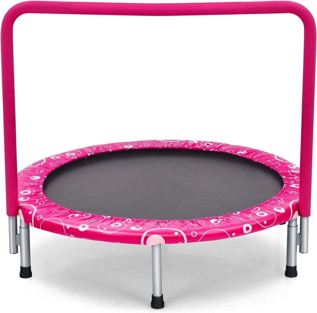 Trampolino Elastico per Bambini, Tappeto Elastico Pieghevole per Bambini con Copertura, Cuscinetti Antiscivolo e Maniglia, Ideale per Interno ed Esterno, Carico Massimo 150 kg