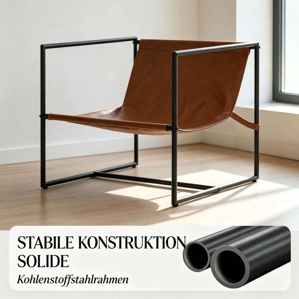 Poltrona da salotto in tessuto bouclette crema con struttura in acciaio al carbonio e seduta imbottita 80 × 77 × 91 cm