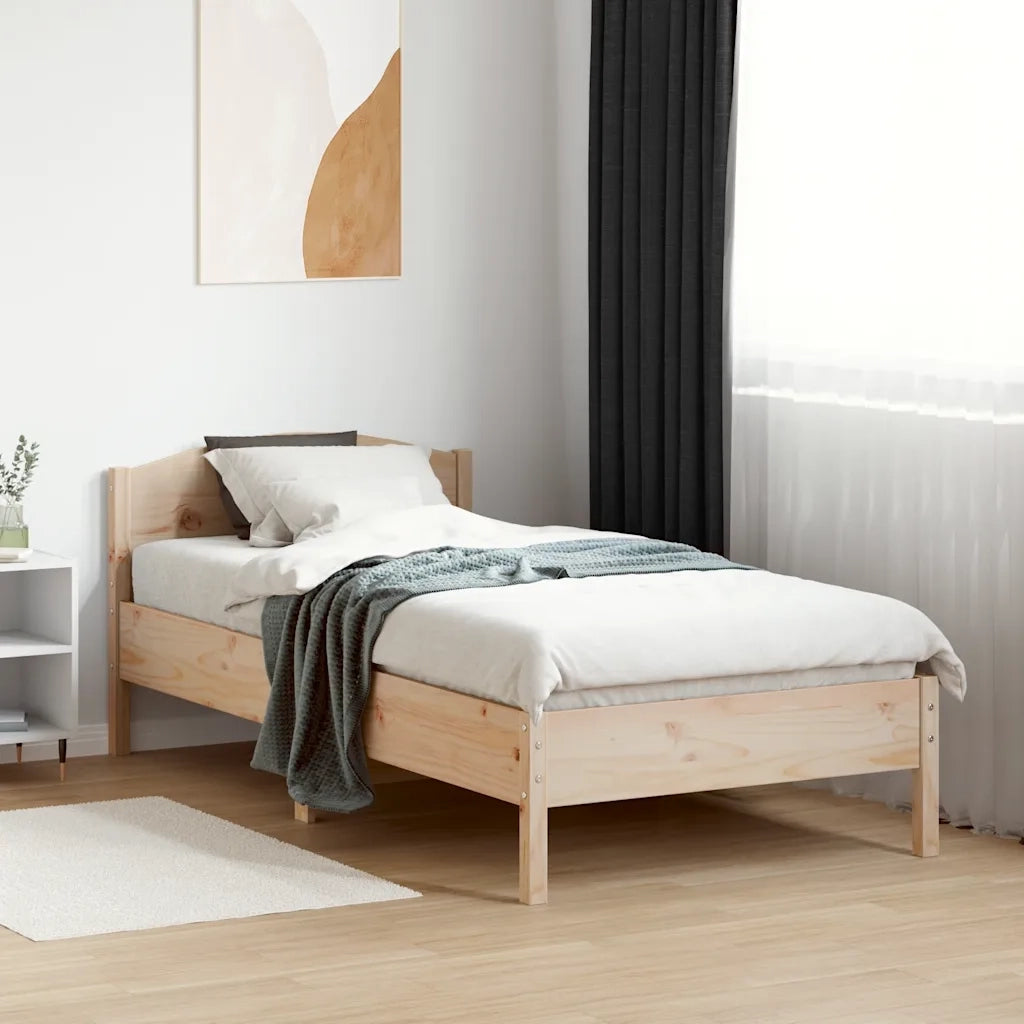 Letto singolo | Letto per adulti | Letto senza Materasso 75x190 cm in Legno Massello Pino