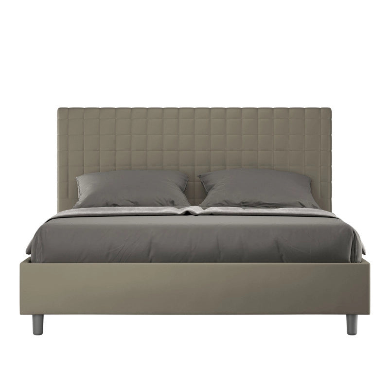Letto imbottito Matrimoniale 170x190 cm Sunny - Similpelle,Senza rete,Cappuccino