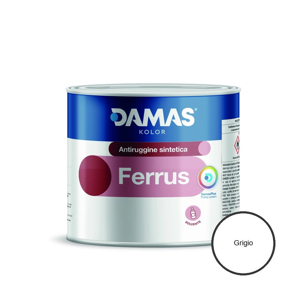Damas ferrus antiruggine sintetica al fosfato di zinco ferro *** formato 0,500 lt, colore- grigio, confezione 1