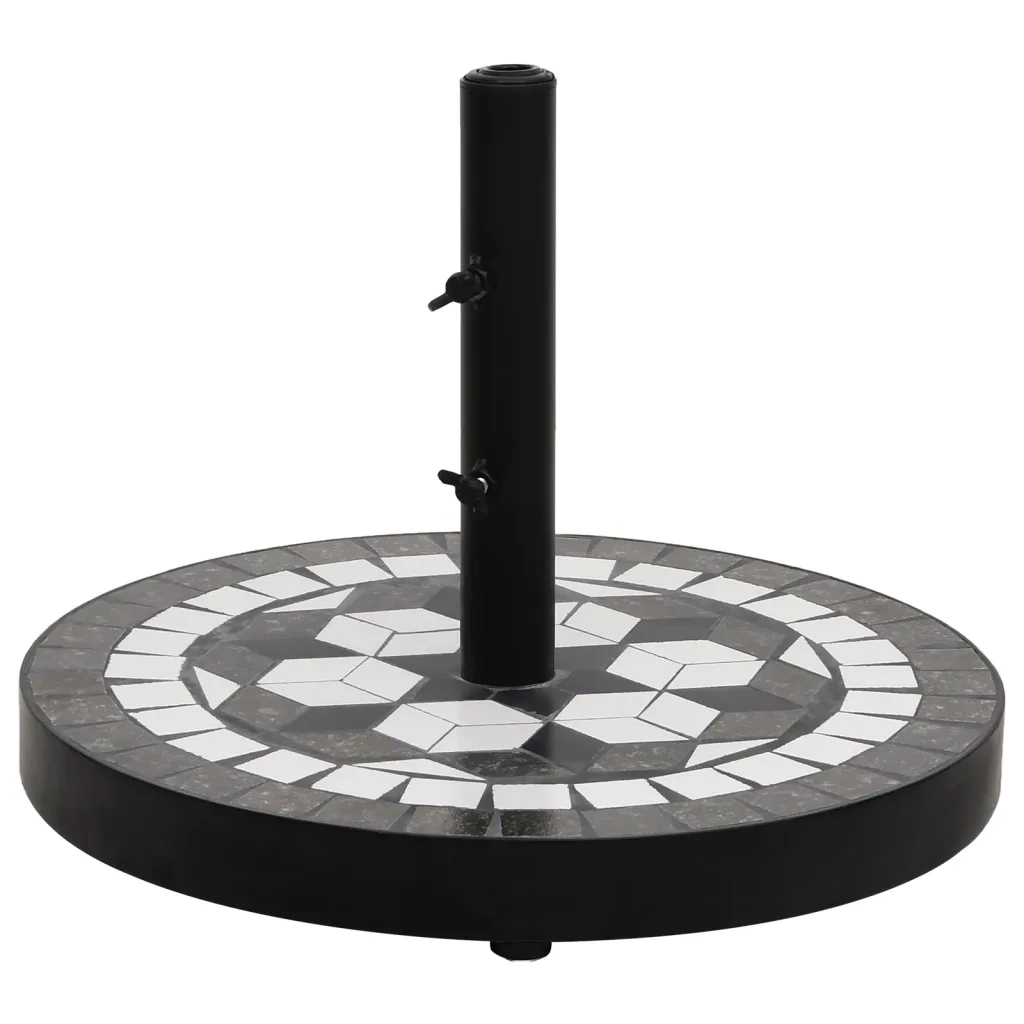 Base per Ombrellone Nero e Bianco Rotonda 12 kg 362223