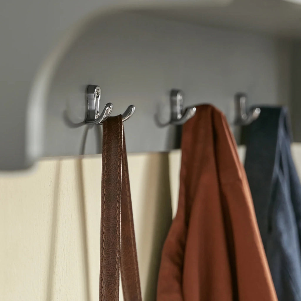 Appendiabiti da parete Appendiabiti da ingresso Mensola pensile con 3 cesti e 4 ganci, grigio chiaro 100x25x35cm FHK28-HG SoBuy