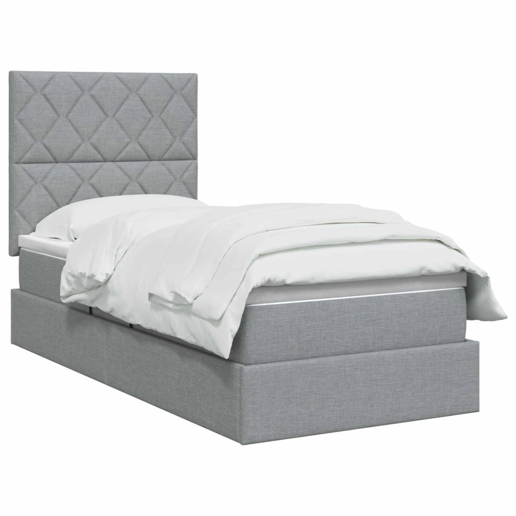 Letto con contenitore LED e materasso Grigio Chiaro 3459987
