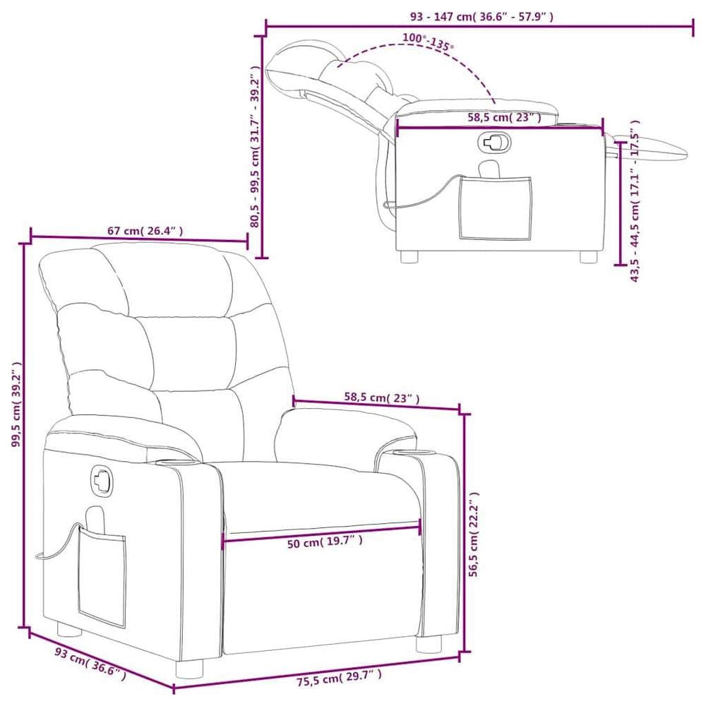Massage Chair, Dark Grey Fabric