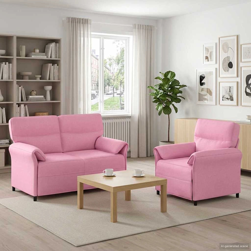 Set di divani 2 pz Rosa Tessuto 3424855