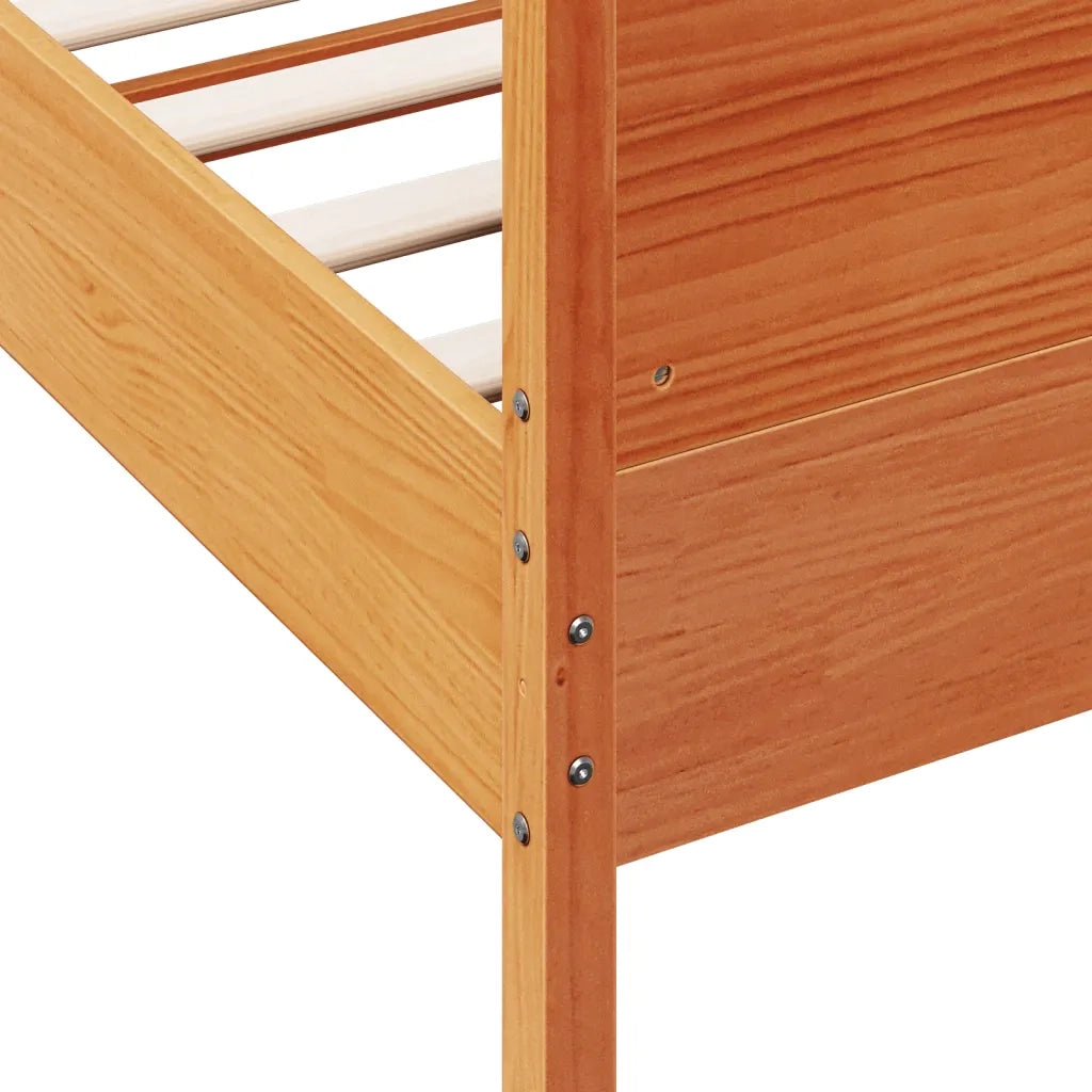 Letto senza Materasso-Struttura Letto Marrone Cera 75x190 cm in Legno di Pino 576289