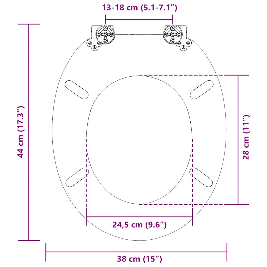 Sedile per toilette con chiusura morbida 44 x 38 cm CFW8824744