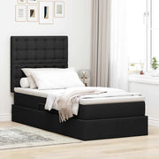 Letto con contenitore e LED Nero 100 x 200 cm Poliestere