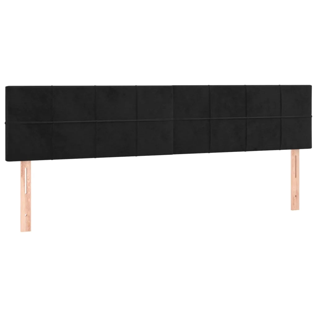 Testiera | Testata Nera 200x5x78/88 cm in Velluto