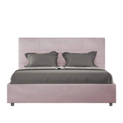 Letto una piazza e mezza con rete imbottito 130x190 microfibra glicine Mika