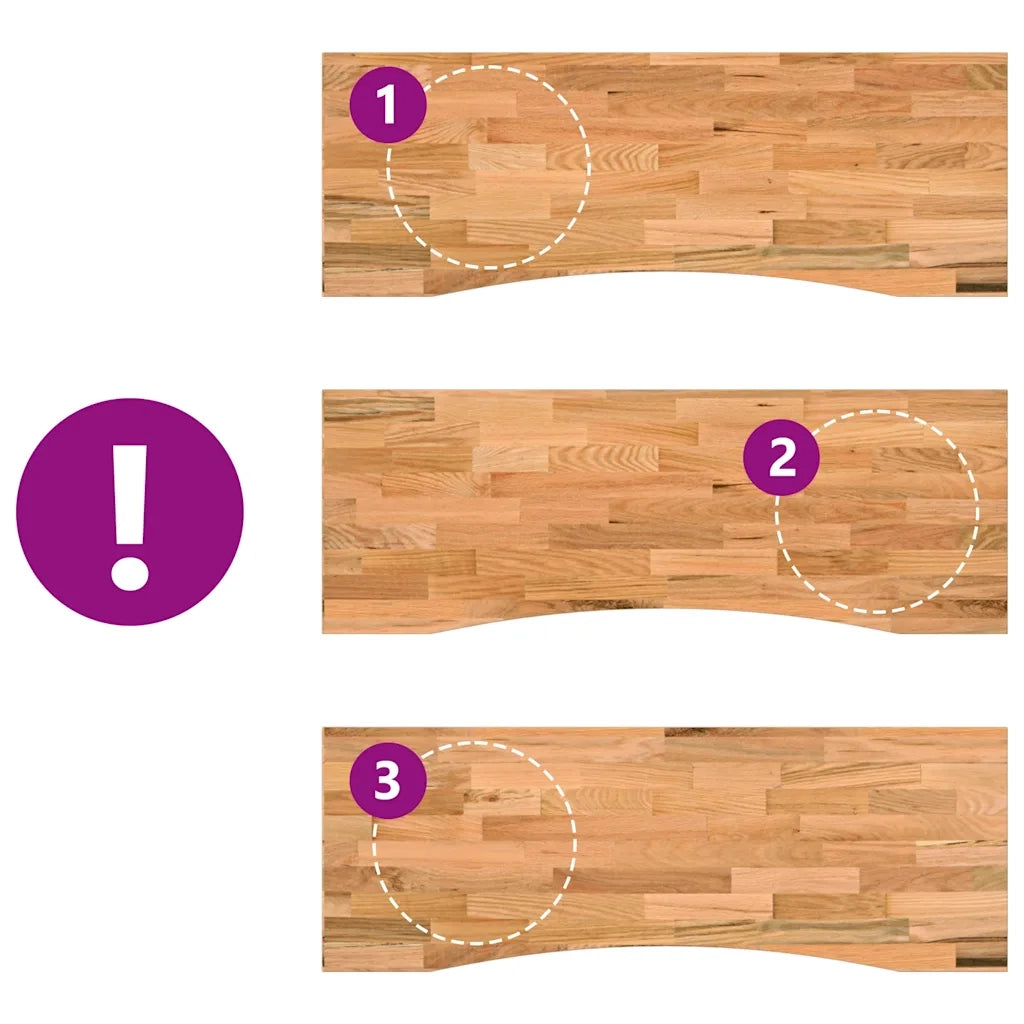 Dessus de bureau marron clair bois chêne massif rectangulaire