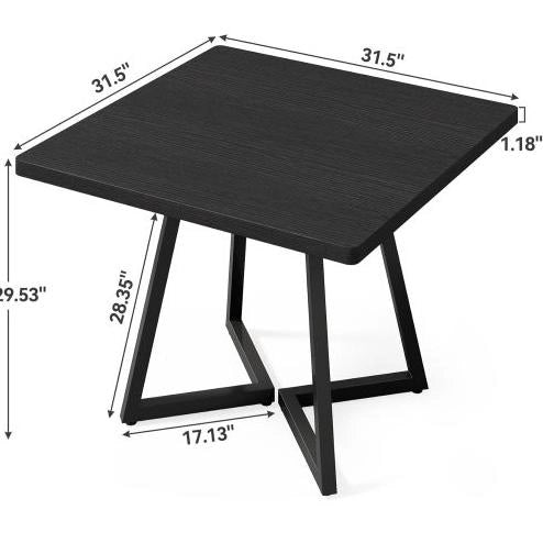 TAVOLO quadrato industriale 80 cm MDF e metallo nero