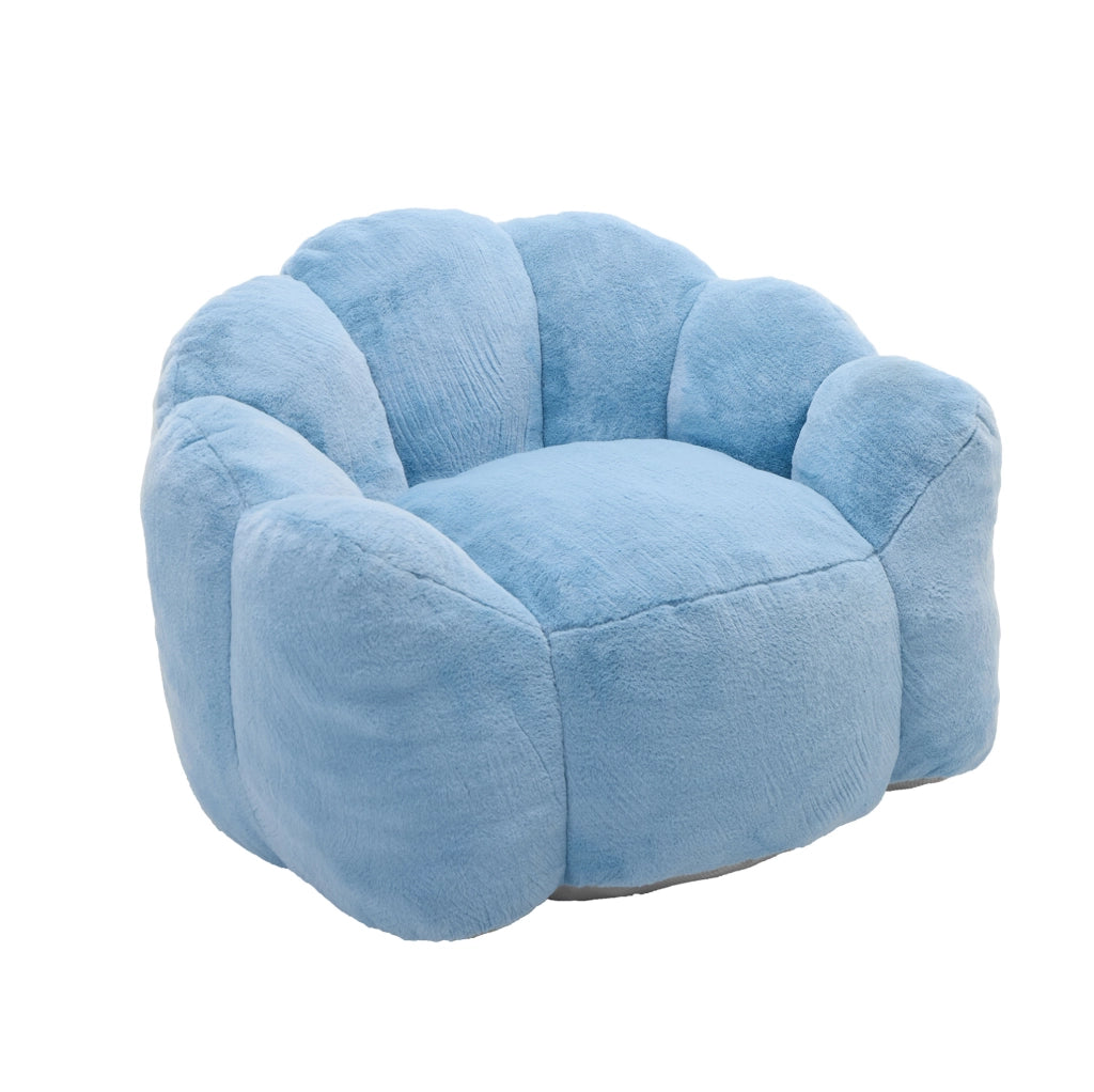 Divano compatto a forma di loto in plush blu 47x45x34 cm