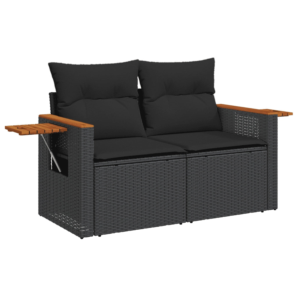 Set Divani da Giardino con Cuscini 7pz Nero Polyrattan 3273533