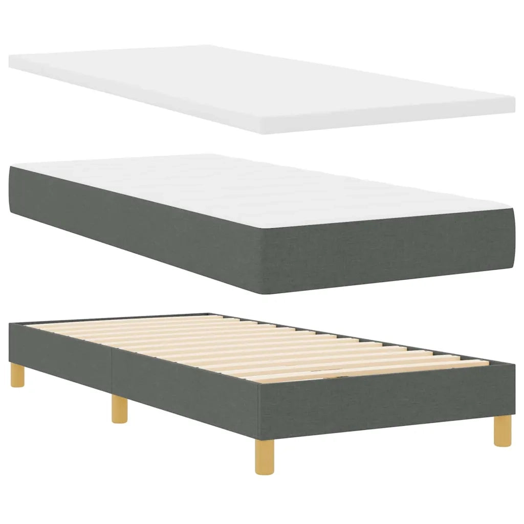 Letto a Sorgente LED con led Grigio scuro 90 x 200 cm Tessuto