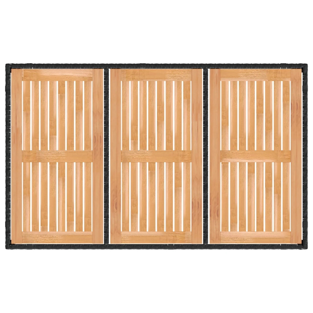 Set da pranzo per esterni 7 pz Nero e Bianco Crema 3422271