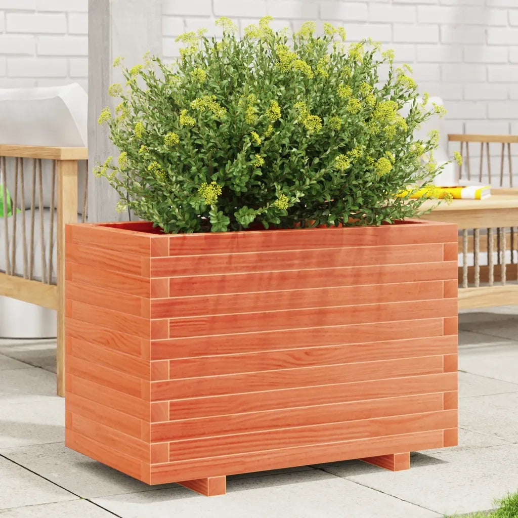 Fioriera Giardino-Vaso da Esterno-Contenitore per Piante Marrone Cera 70x40x49,5cm Legno Massello Pino 560212