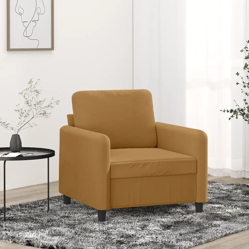 Poltrona Marrone 60 cm Velluto 359429