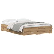 Letto matrimoniale | Letto per adulti | Struttura del letto Rovere artigianale 135 x 190 cm