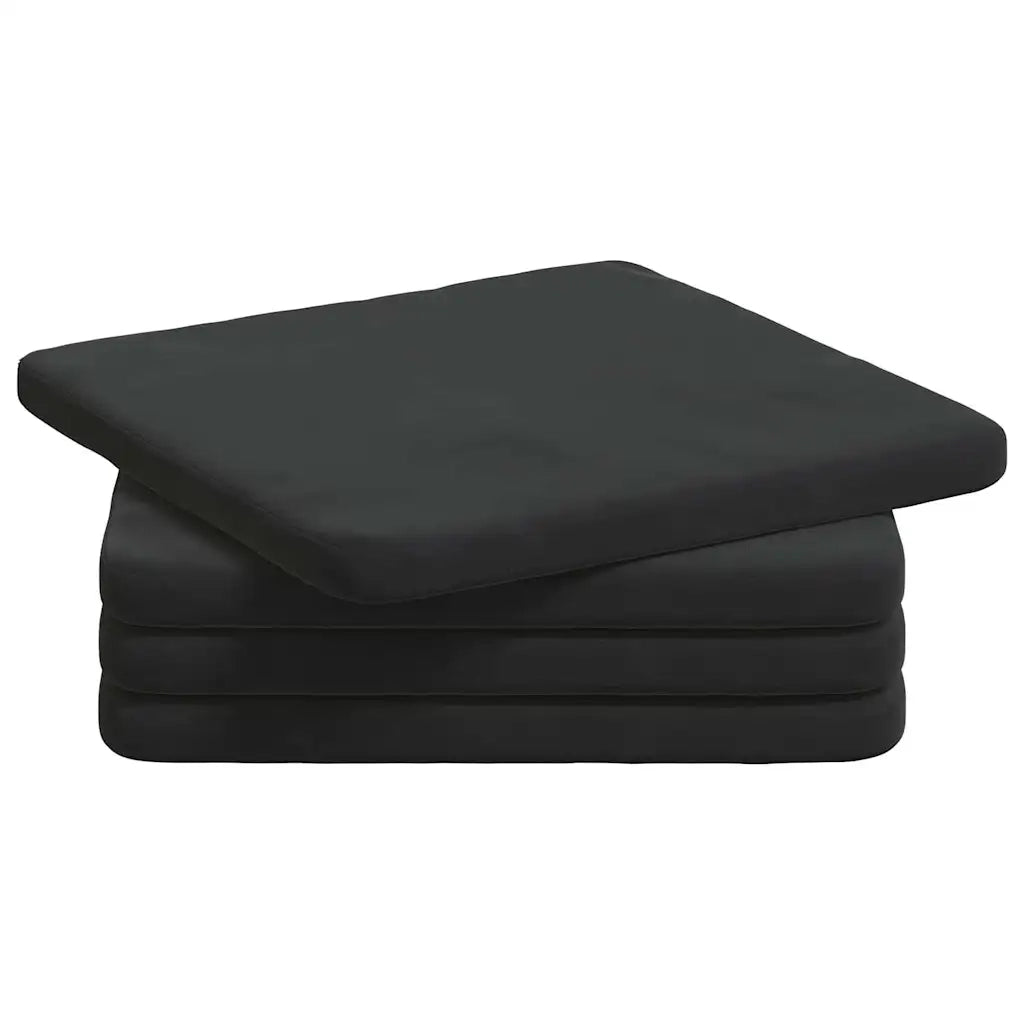 Cuscini per Seduta 4 pz | Cuscini per sedie Nero 40 x 40 x 3 cm Velluto