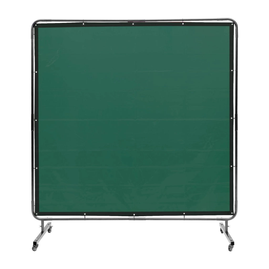 Tenda di protezione per saldatura 1,8x1,8m in vinile ignifugo verde parete mobile con 4 ruote per officina e fai da te XU-2310