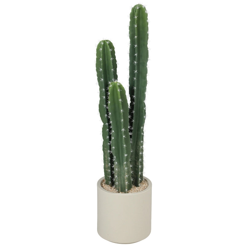 Pianta artificiale di cactus con tre steli modellabili in EVA e PE vaso decorativo verde per interni 95 cm