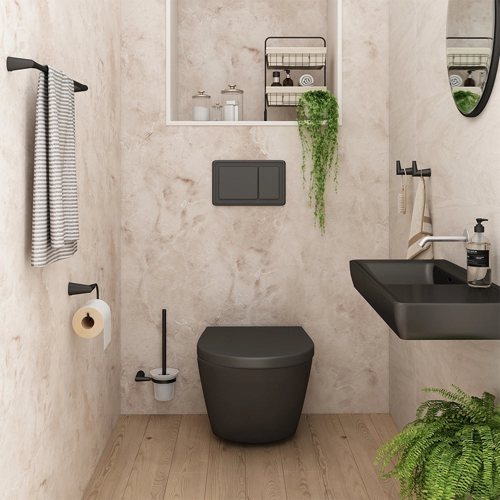 Vicco Set accessori bagno Nero 5 parti
