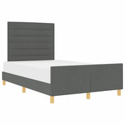 Letto matrimoniale | Letto per adulti | Struttura del letto Grigio scuro 120 x 200 cm Tessuto