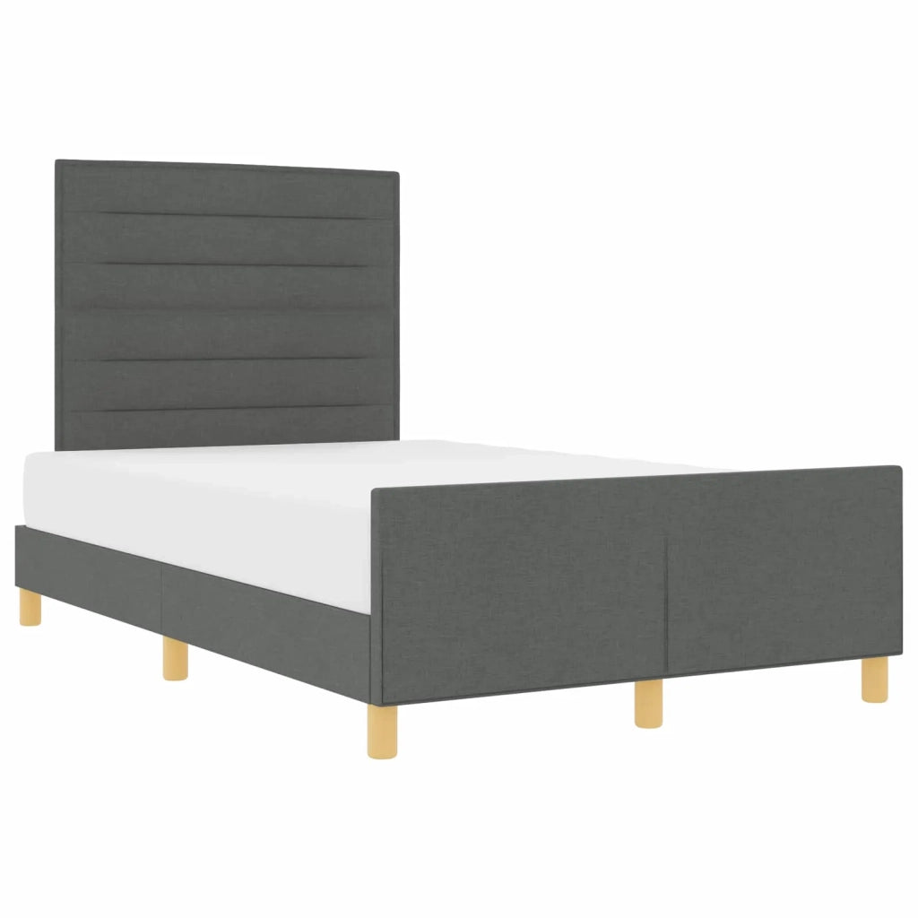 Letto matrimoniale | Letto per adulti | Struttura del letto Grigio scuro 120 x 200 cm Tessuto