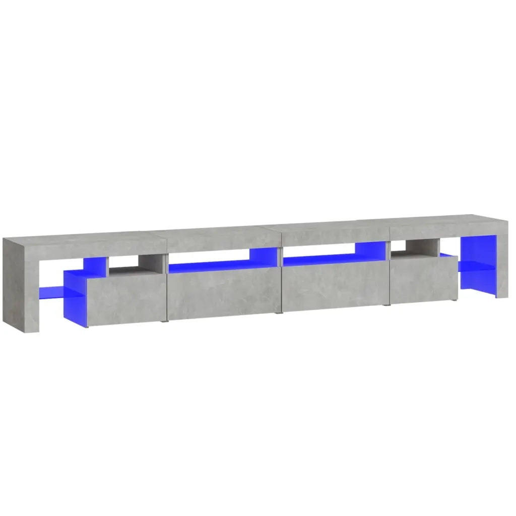Mobile Porta TV con Luci LED Grigio Cemento 260x36,5x40 cm 3152821