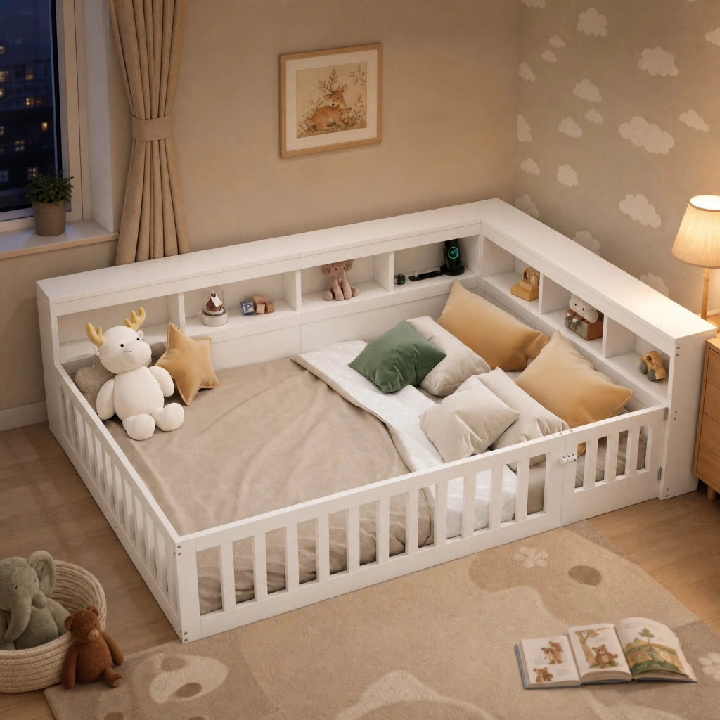 Daybed 140x190 cm con prese USB, vano laterale e rete