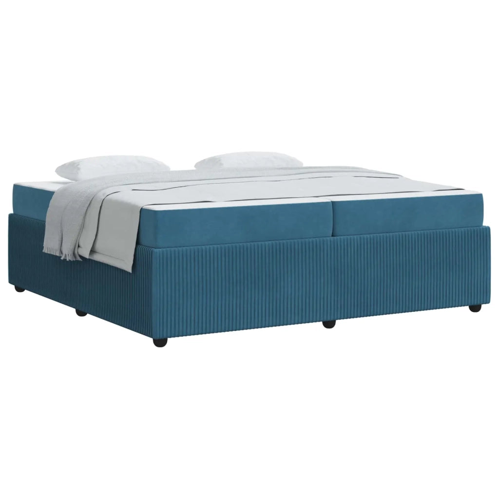 Struttura del letto con materasso Blu 200 x 200 cm Tessuto 3398442