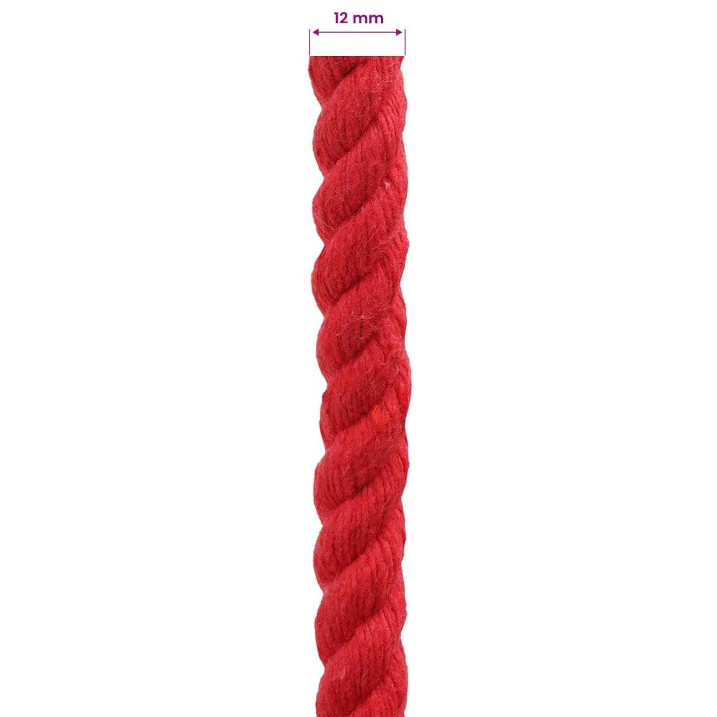 Corda di Cotone 12 mm 50 m Rosso 100% Cotone 42011912