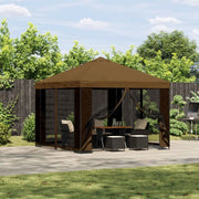 Gazebo da giardino con pareti laterali 3 x 3 m Tortora 900366