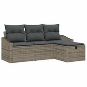 Set di divani con cuscino 4 pz | Set Salotto da Giardino polyrattan
