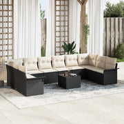 Set Divano da Giardino 11 pcs Marrone polyrattan