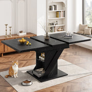 Tavolo da pranzo allungabile 110-140x80x75 cm in MDF e metallo nero
