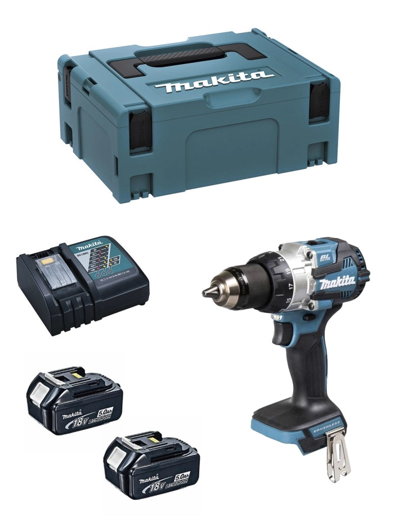 Trapano Avvitatore MAKITA DDF489RTJ (2 x 5,0Ah + DC18RC + MAKPAC 2)