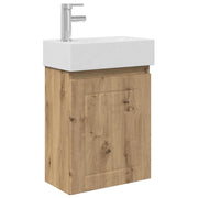Mobile Bagno | Armadio da bagno con rubinetto Rovere Artigianale
