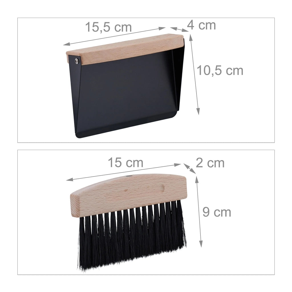 Set scopa e paletta 30 x 10 x 5 cm pulizia rapida tavolo moderno in metallo bianco 13_0014567