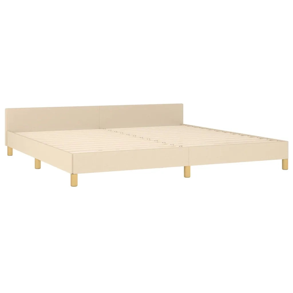 Letto matrimoniale | Letto per adulti | Giroletto senza Materasso Crema 200x200 cm in Tessuto