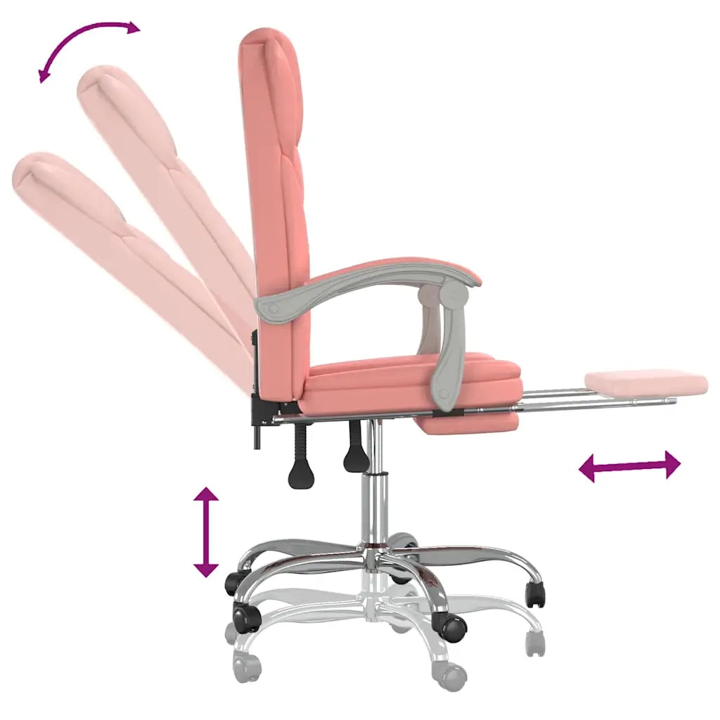 Poltrona da Ufficio Reclinabile Rosa in Similpelle 349701