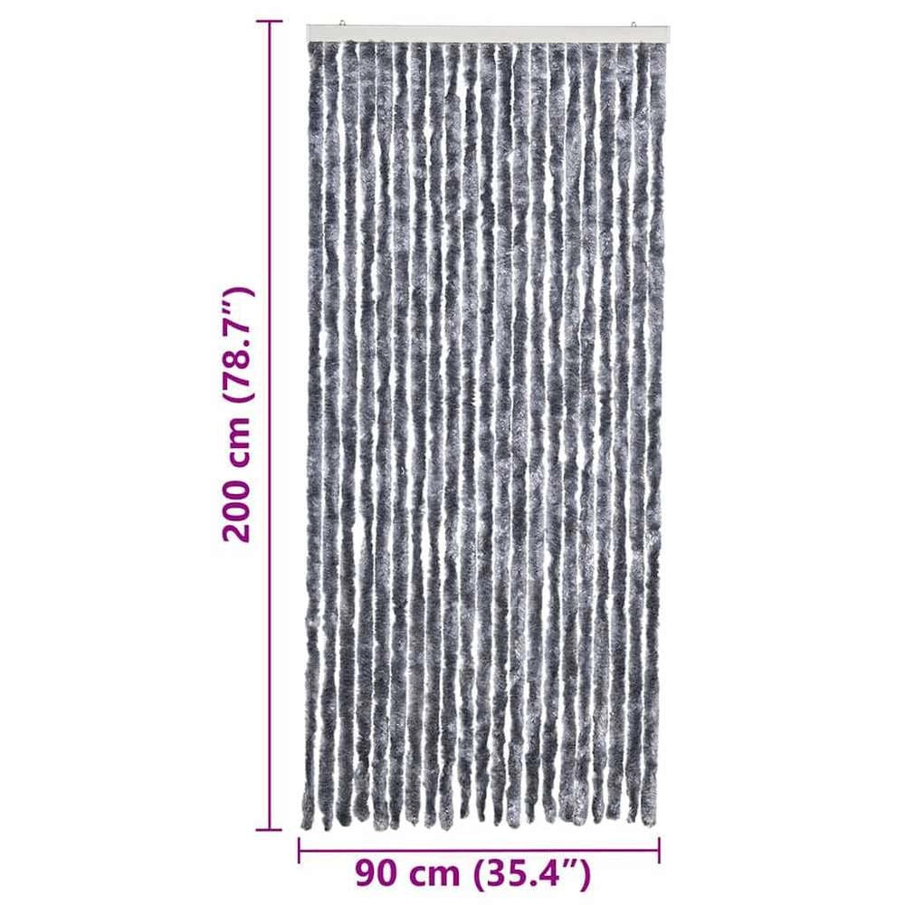 Insect Screen Curtain, Silver, 90x200 Cm, Chenille