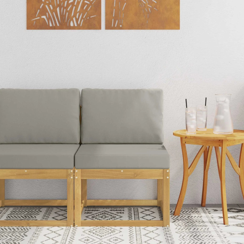 Set di divani da esterno-Sofa da giardino Bianco e Grigio Chiaro 59 x 63 x 73 cm