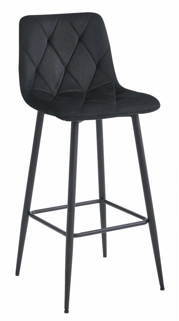Sgabello da bar in velluto nero Valora KODA STOOL x2