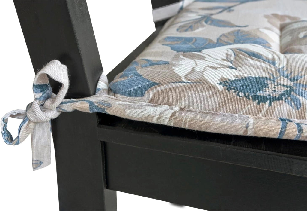 Set 4 Cuscini Sedia Cotone Con Lacci Lavabili Morbidi Universali Coprisedia Shabby Chic Vintage