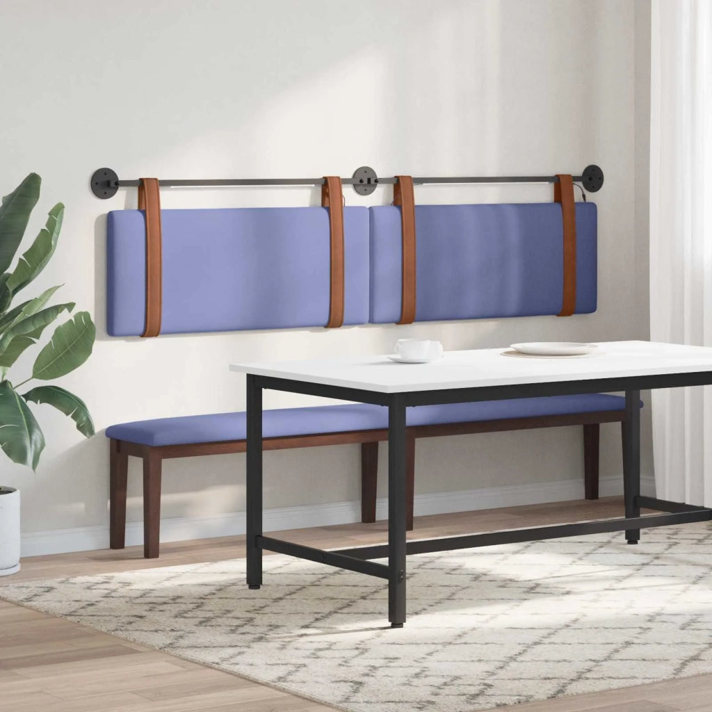 Testiera | Testata sospesa Con luce LED Blu jeans PU Antico